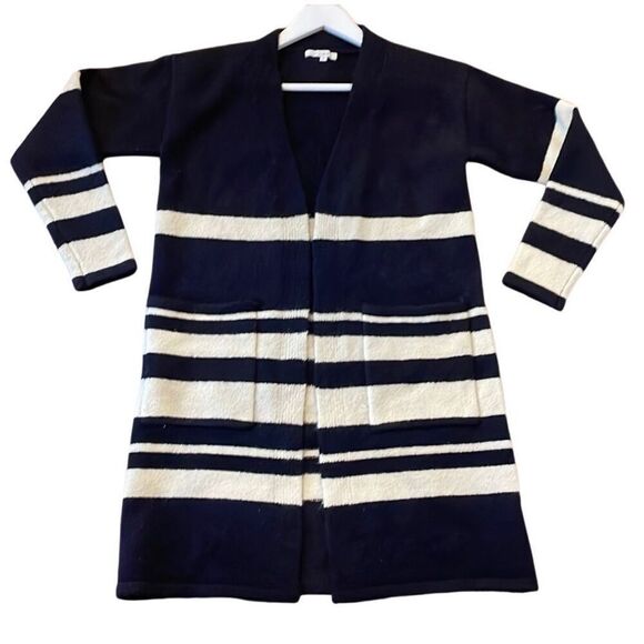 Just Madison navy striped cardigan jacket size small - Picture 1 of 8
